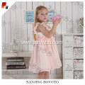 wholesale pink cherry embroidered smocked dress